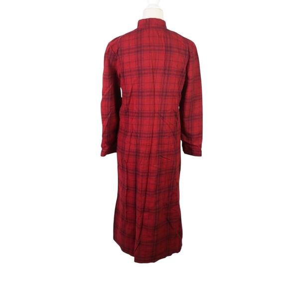 Vintage red and black plaid wool mid-length coat S - Picture 4 of 4